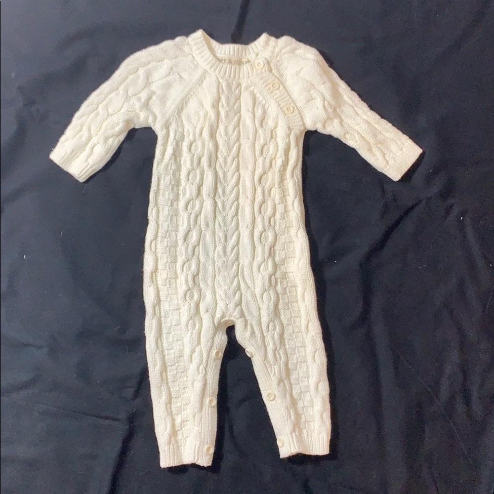 Hope & Henry 0-3 month cable knit one piece